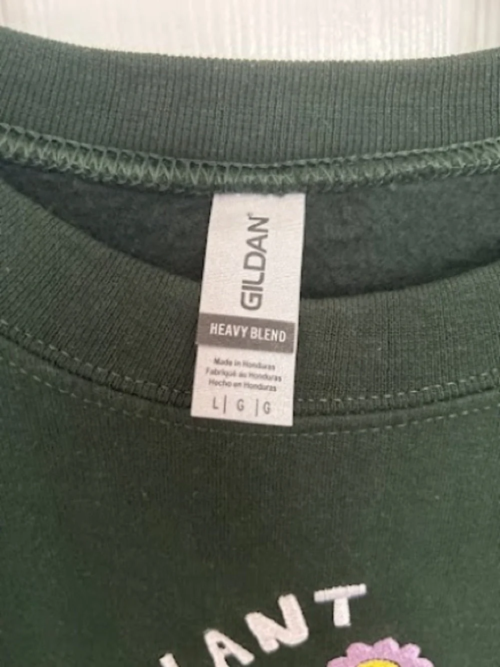 Plant Sl*t Embroidered Dark Green Crewneck Sweatshirt | LARGE | UNISEX